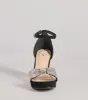 Gift Of Glam Rhinestone Bow Strap Platform Heels sold by Windsor