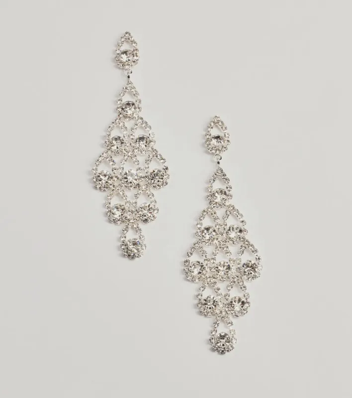 Dazzling Luxe Rhinestone Chandelier Earrings sold by Windsor