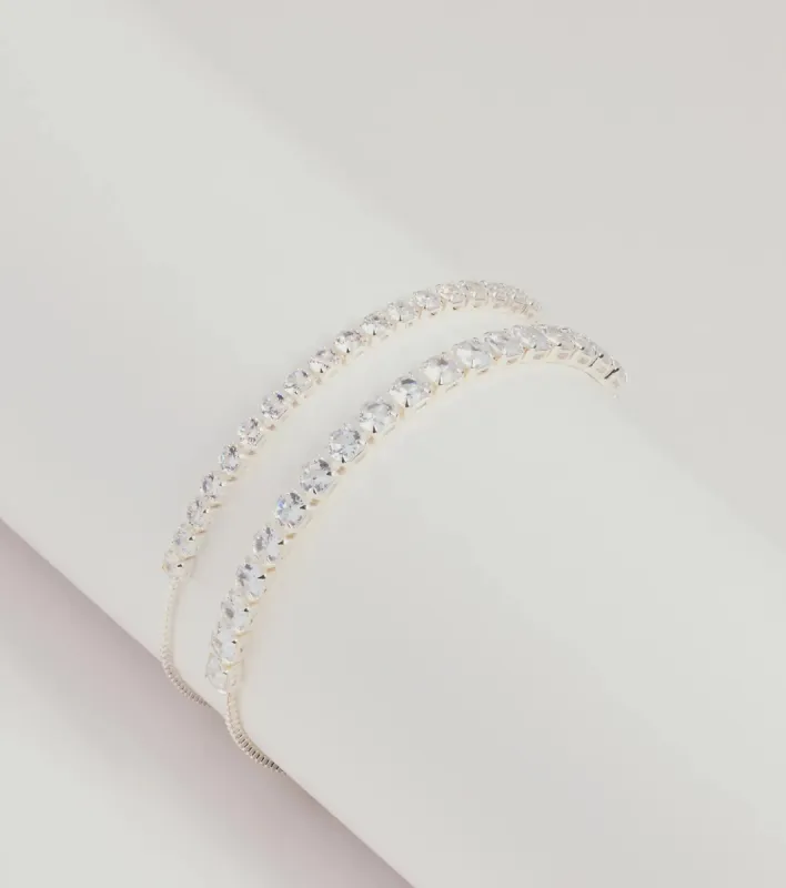Sleek Sophistication Rhinestone Tennis Bracelet Two-Pack sold by Windsor