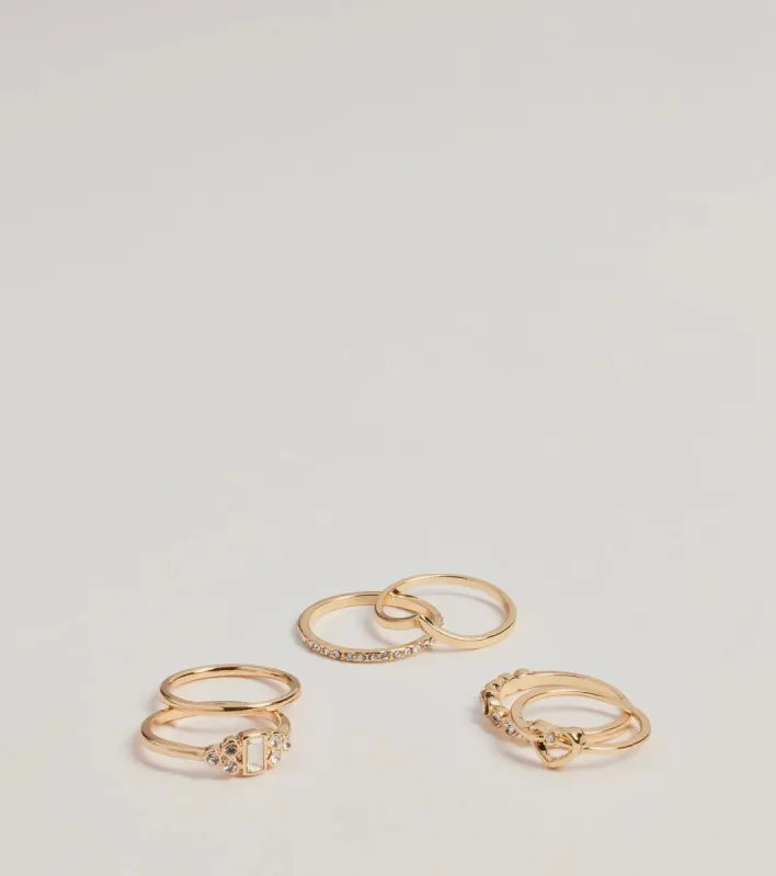 Glam Dainty Details Multi-Ring Pack sold by Windsor