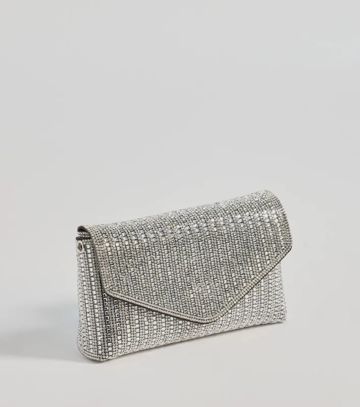 Sparkle And Shine Rhinestone Envelope Clutch sold by Windsor