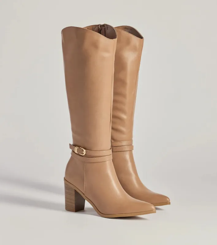 Chic Moves Under-The-Knee Buckle Boots sold by Windsor
