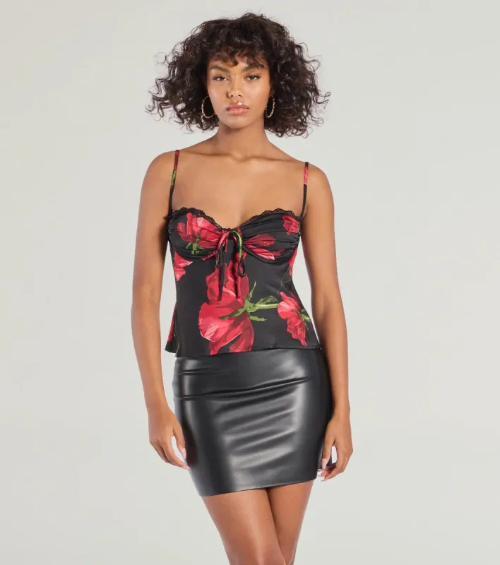 Petal Perfection Floral Satin Top sold by Windsor