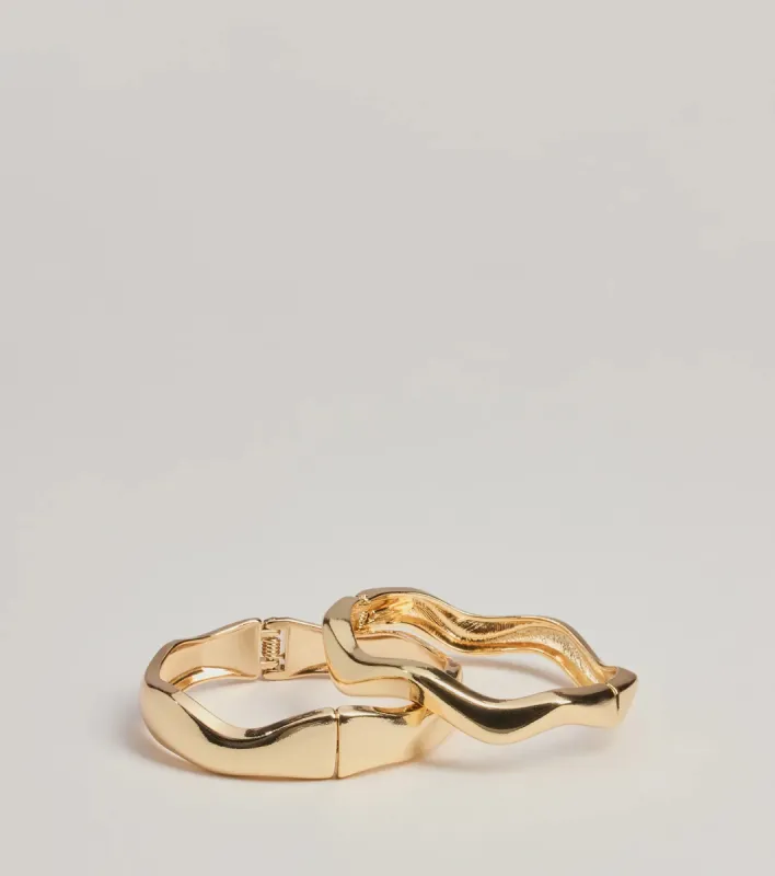 Glam In Motion Two-Pack Metal Hinge Bracelet sold by Windsor