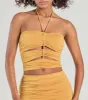 Coastal Escape Cropped Halter Top sold by Windsor