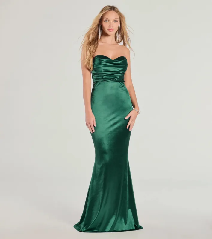 Katye Strapless Mermaid Satin Formal Dress sold by Windsor