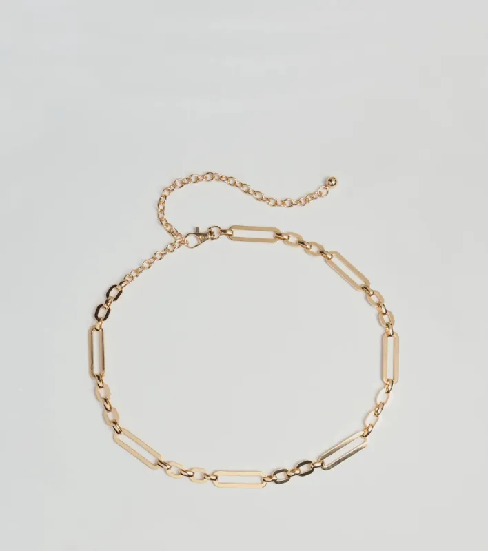 Chic Muse Paper Clip Metal Chain Belt sold by Windsor