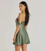 Classics Lover Off-The-Shoulder Satin A-Line Mini Dress sold by Windsor