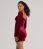 Season Of Splendor Long Sleeve Velvet Mini Dress sold by Windsor