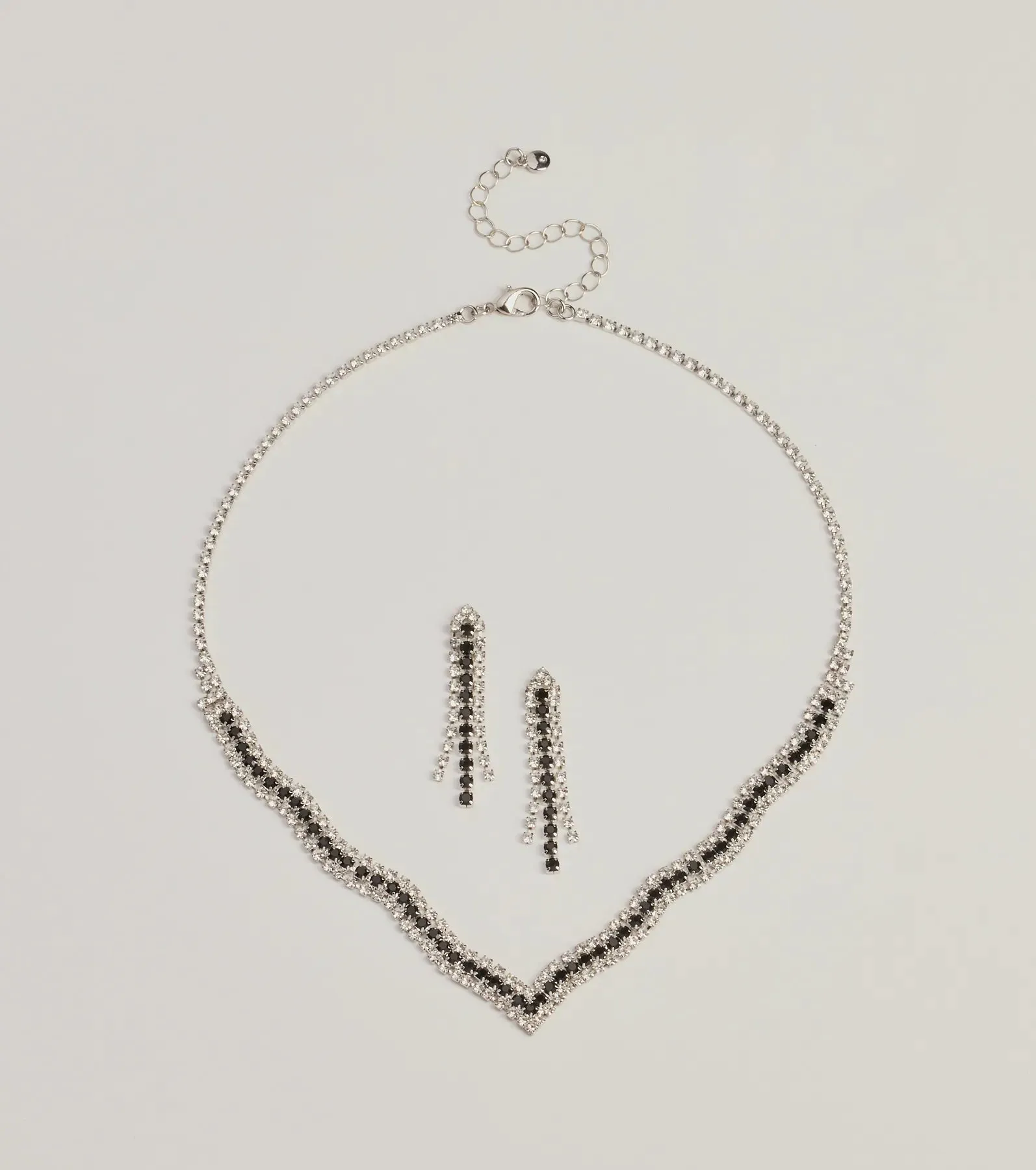 Cover Me In Luxe Colored Rhinestone Necklace Set sold by Windsor