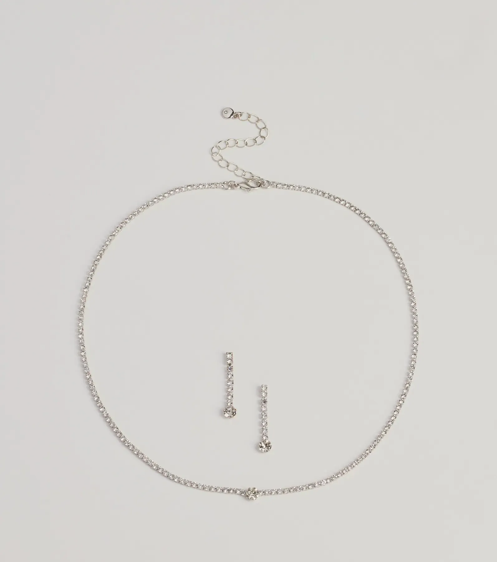 Finest Glam Rhinestone Necklace Set sold by Windsor