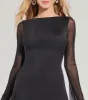 Sheer Style Low Back Fit And Flare Mini Dress sold by Windsor