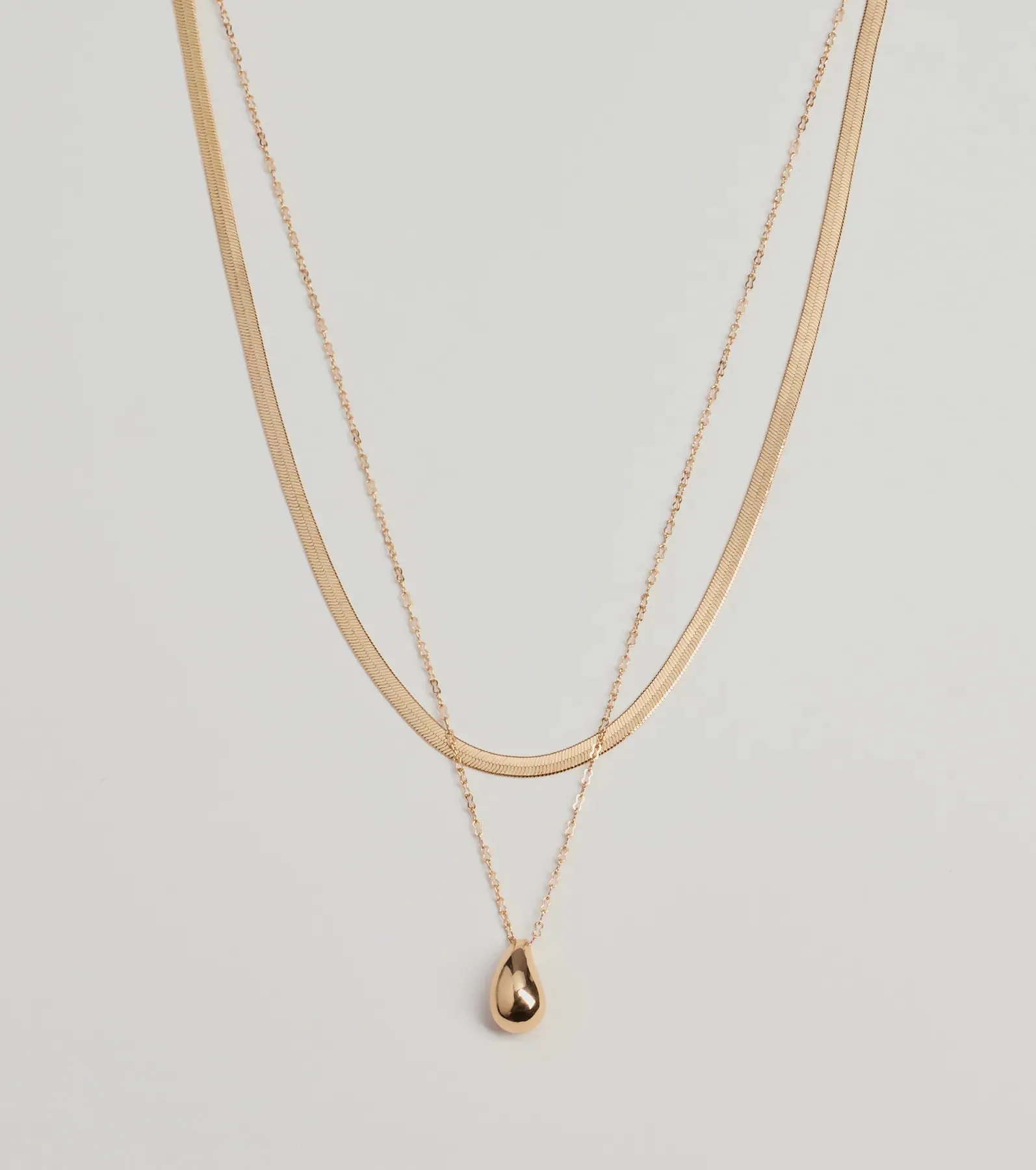 Luxe Layered Teardrop Charm Necklace sold by Windsor