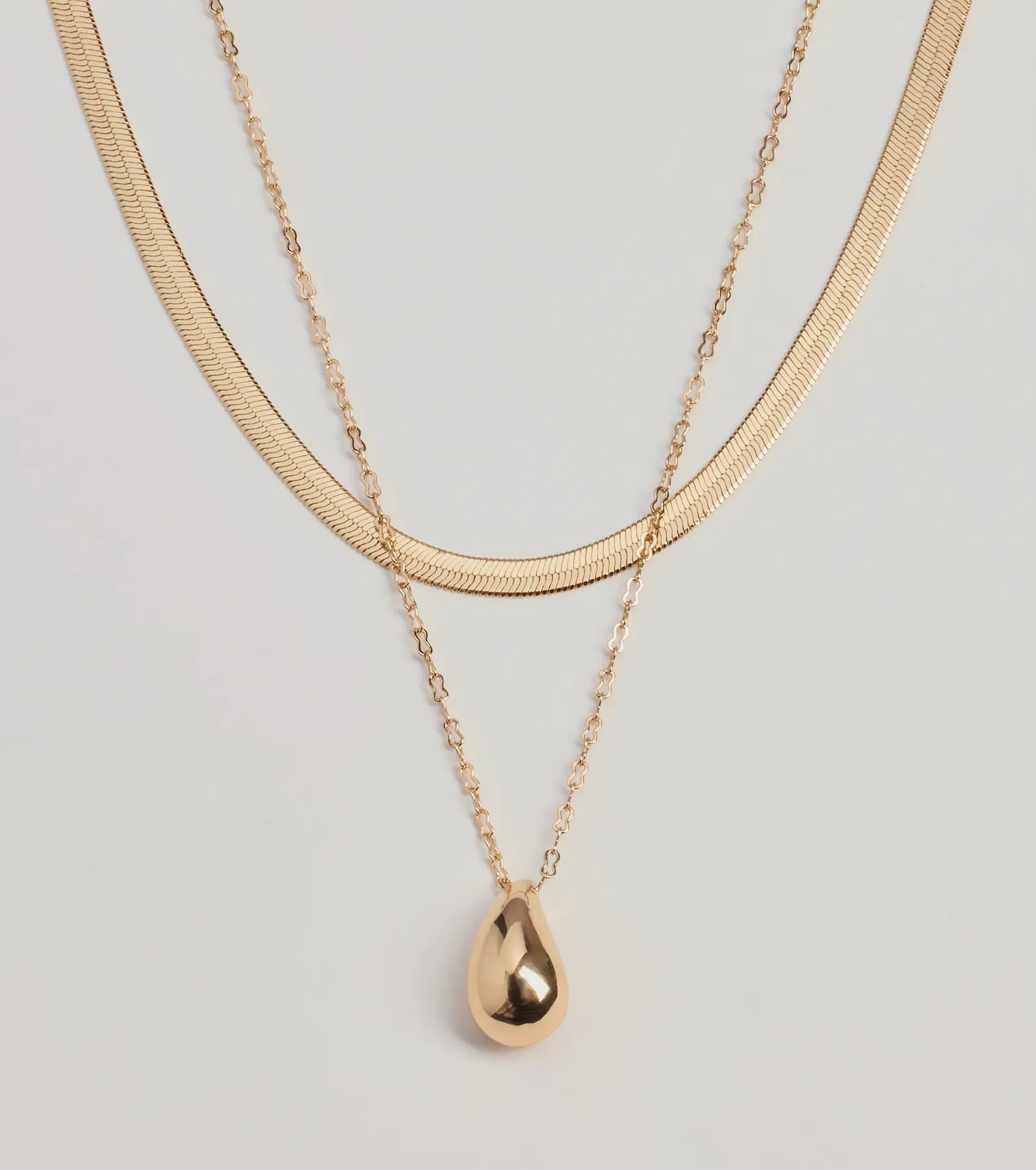 Luxe Layered Teardrop Charm Necklace sold by Windsor product image thumbnail 2