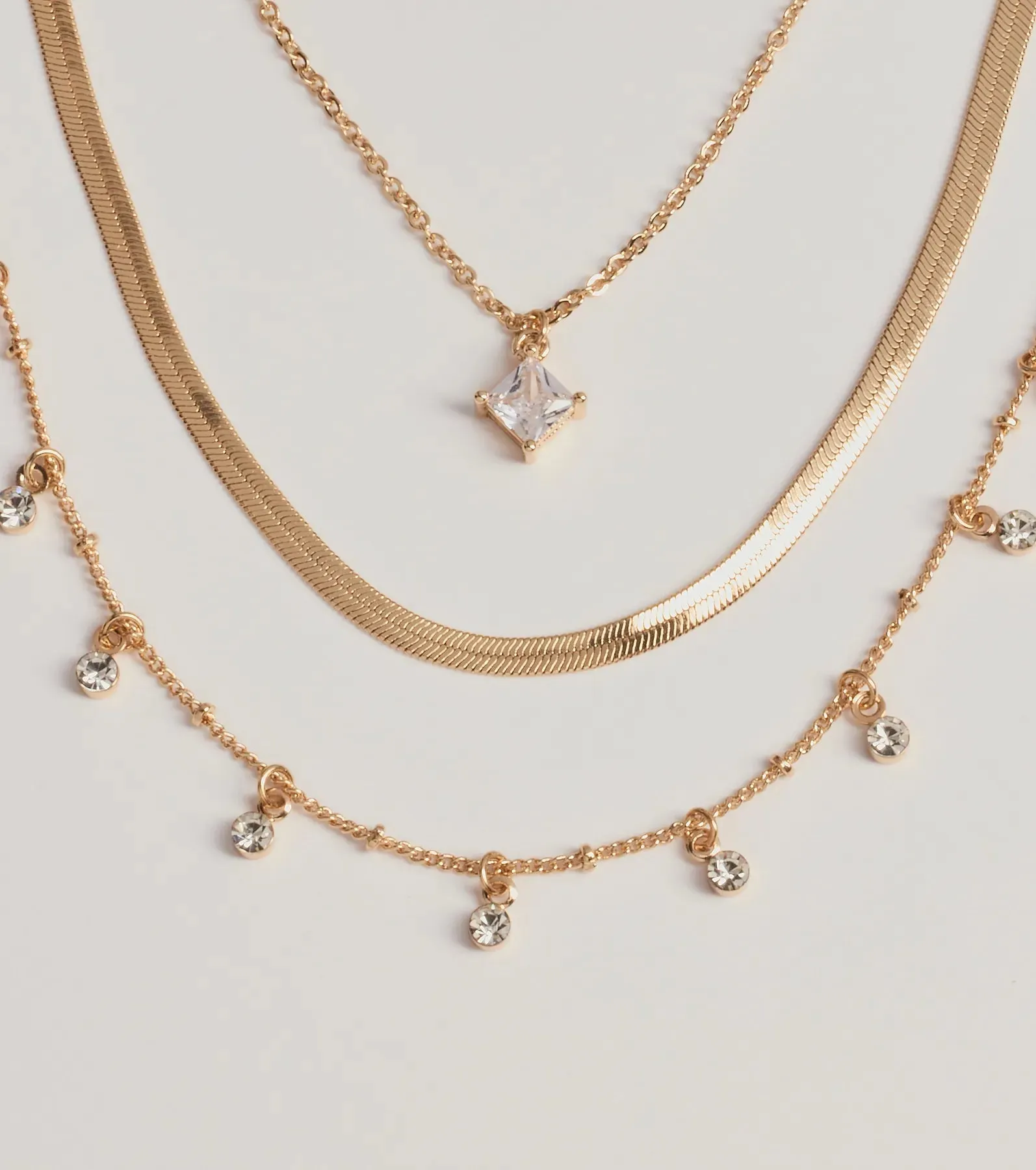 Chic Look Cubic Zirconia Layered Necklace sold by Windsor product image thumbnail 2