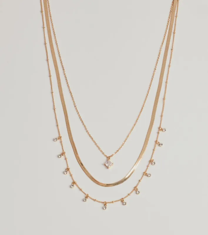 Chic Look Cubic Zirconia Layered Necklace sold by Windsor