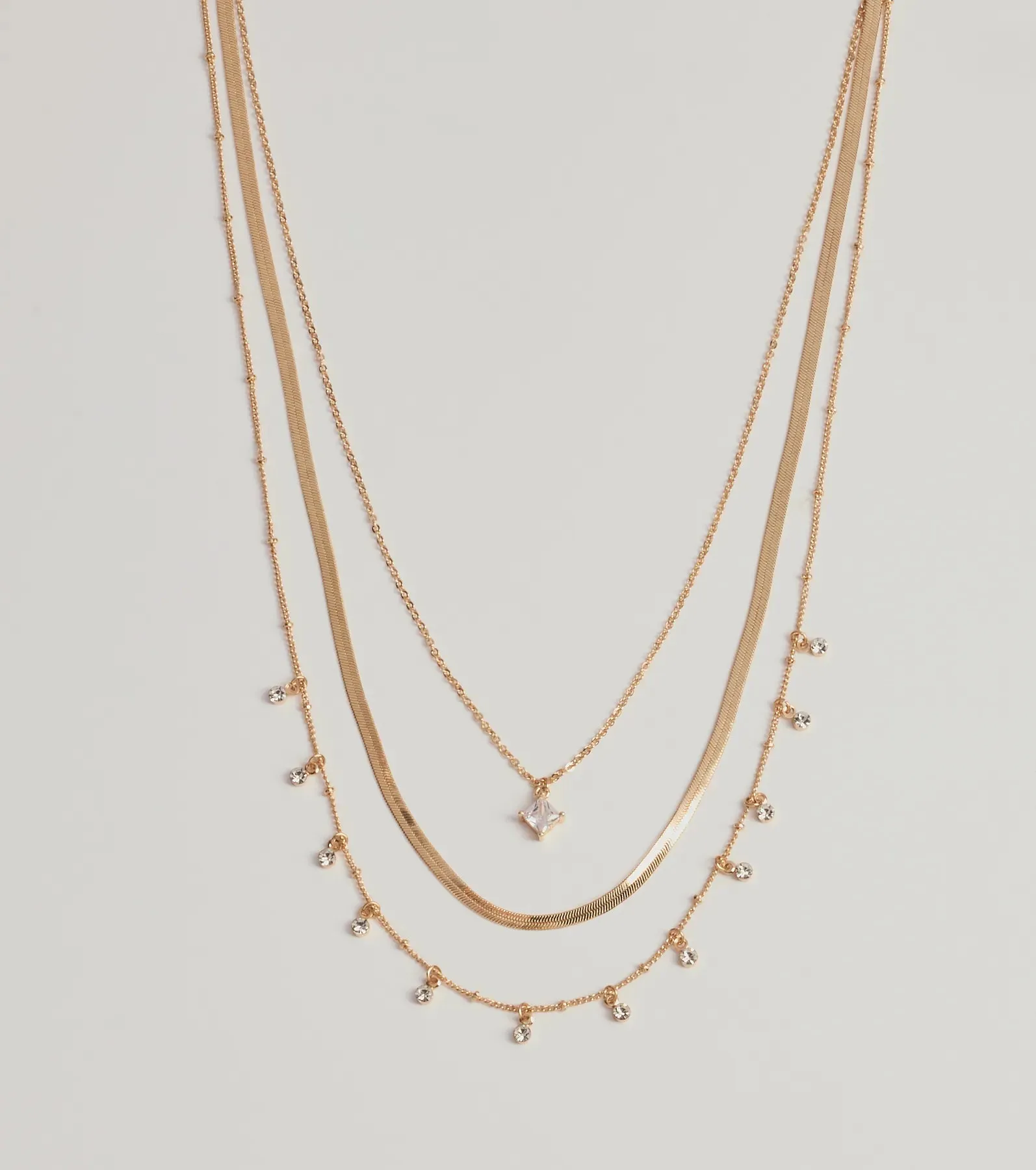 Chic Look Cubic Zirconia Layered Necklace sold by Windsor