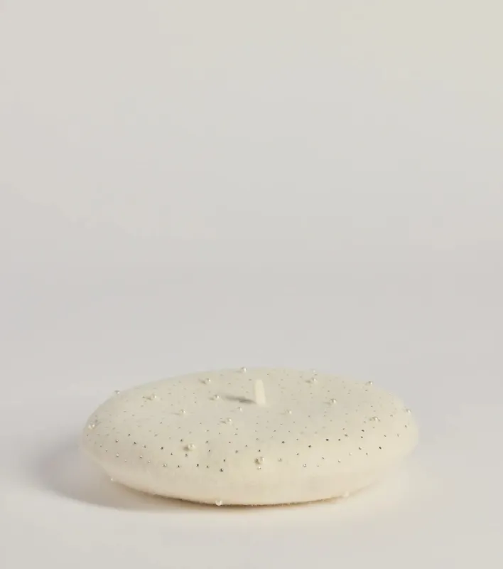 Glitzy Glam Rhinestone And Faux Pearl Beret sold by Windsor