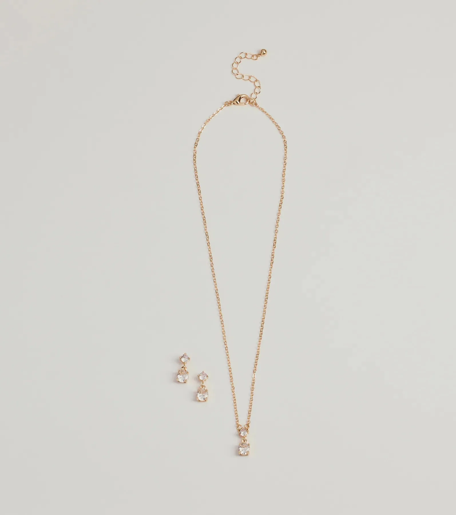 Timeless Glam Cubic Zirconia Necklace And Earrings Set sold by Windsor