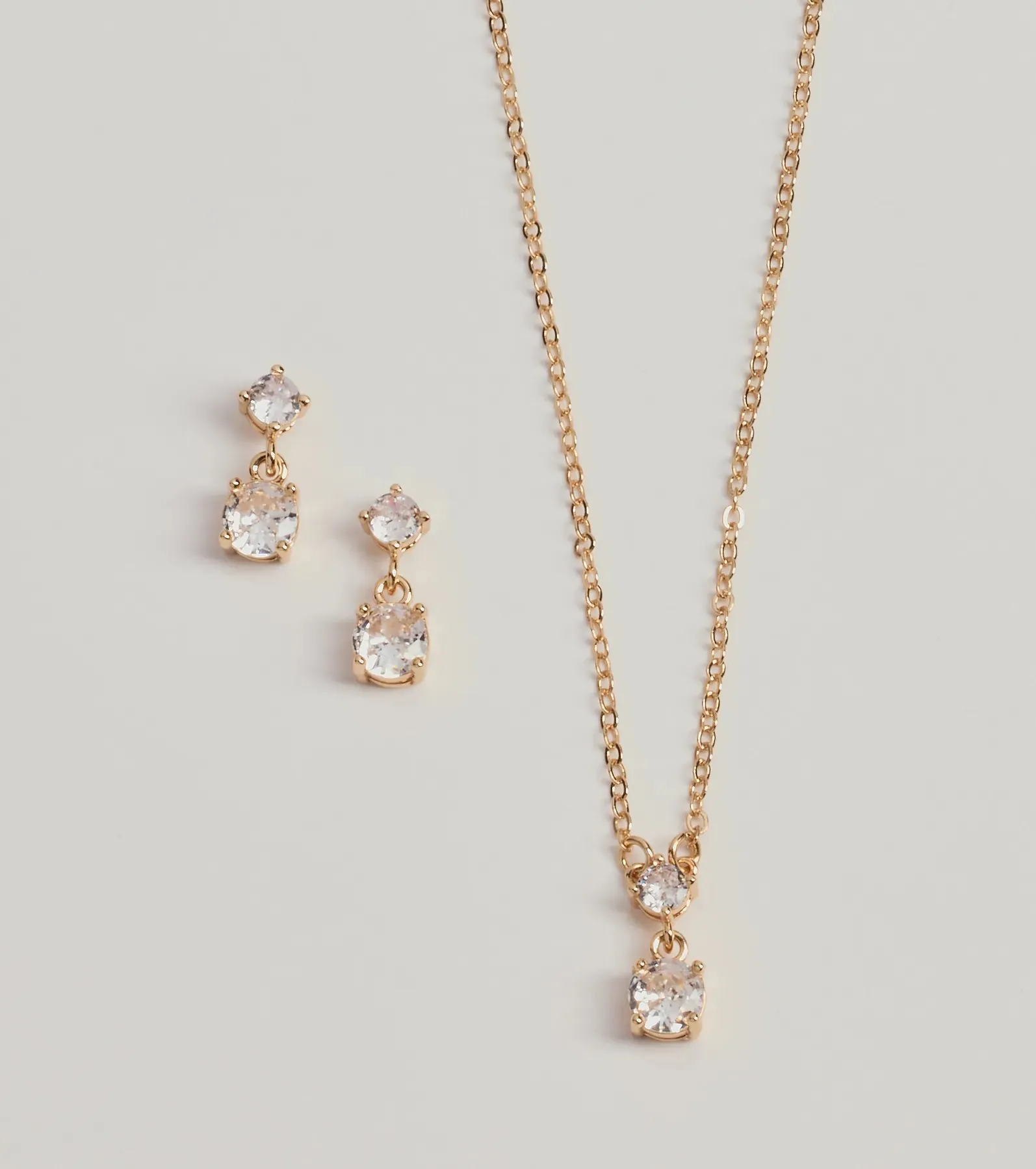 Timeless Glam Cubic Zirconia Necklace And Earrings Set sold by Windsor product image thumbnail 2