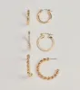 Iconic Elegance Three-Pack Hoop Earrings Set sold by Windsor