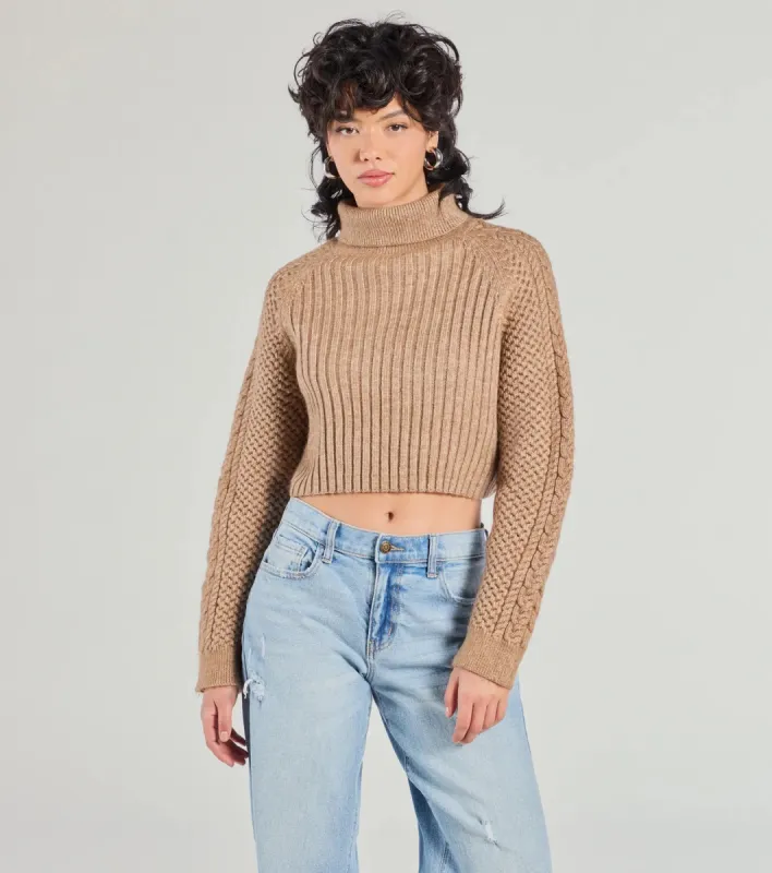 Snuggle Weather Turtleneck Crop Knit Sweater sold by Windsor