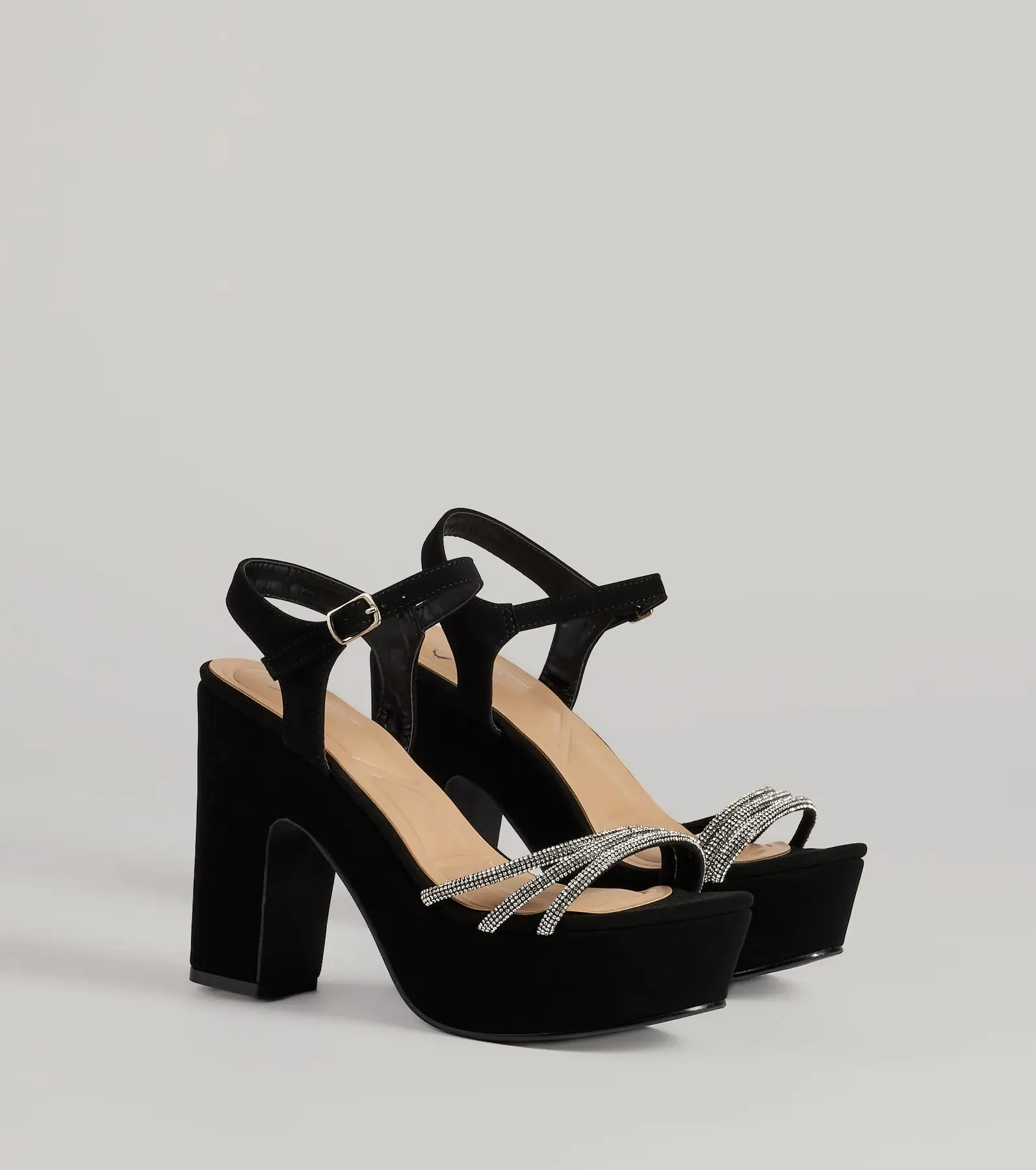 Dazzling Spotlight Rhinestone Platform Heels sold by Windsor