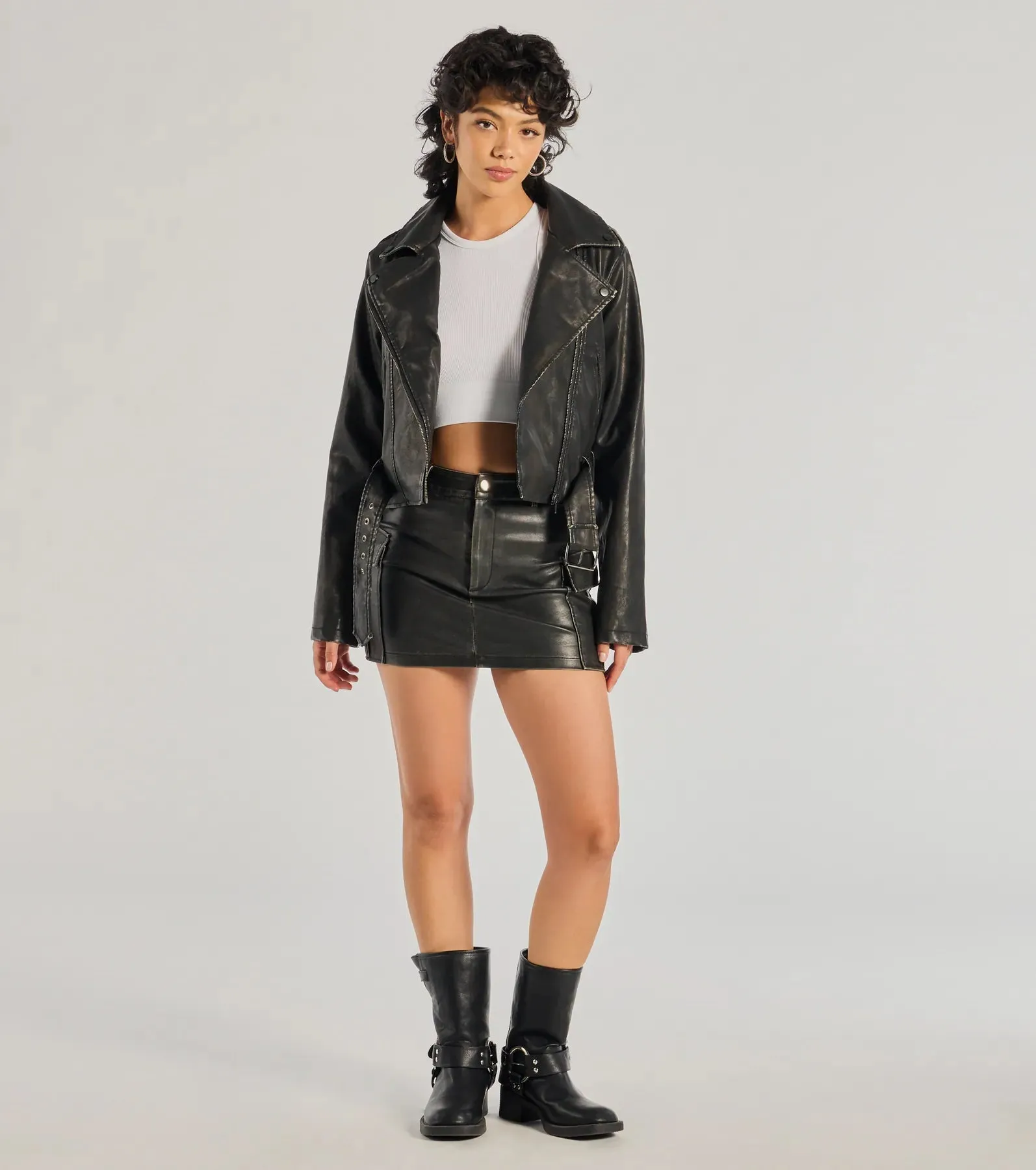 Shift Into Glam Faux Leather Moto Jacket sold by Windsor product image thumbnail 3