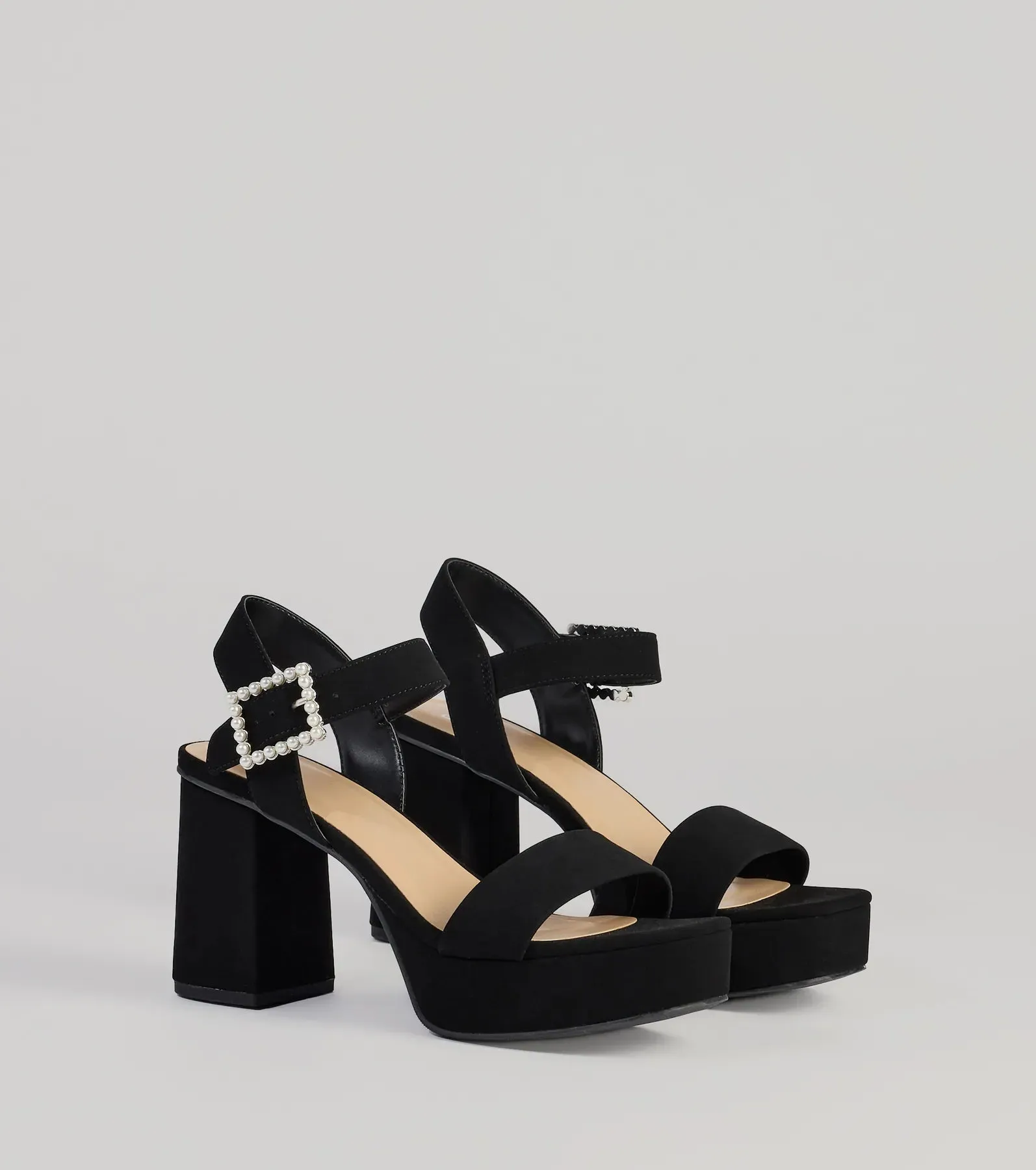 Dazzling Grace Faux Pearl Platform Heels sold by Windsor