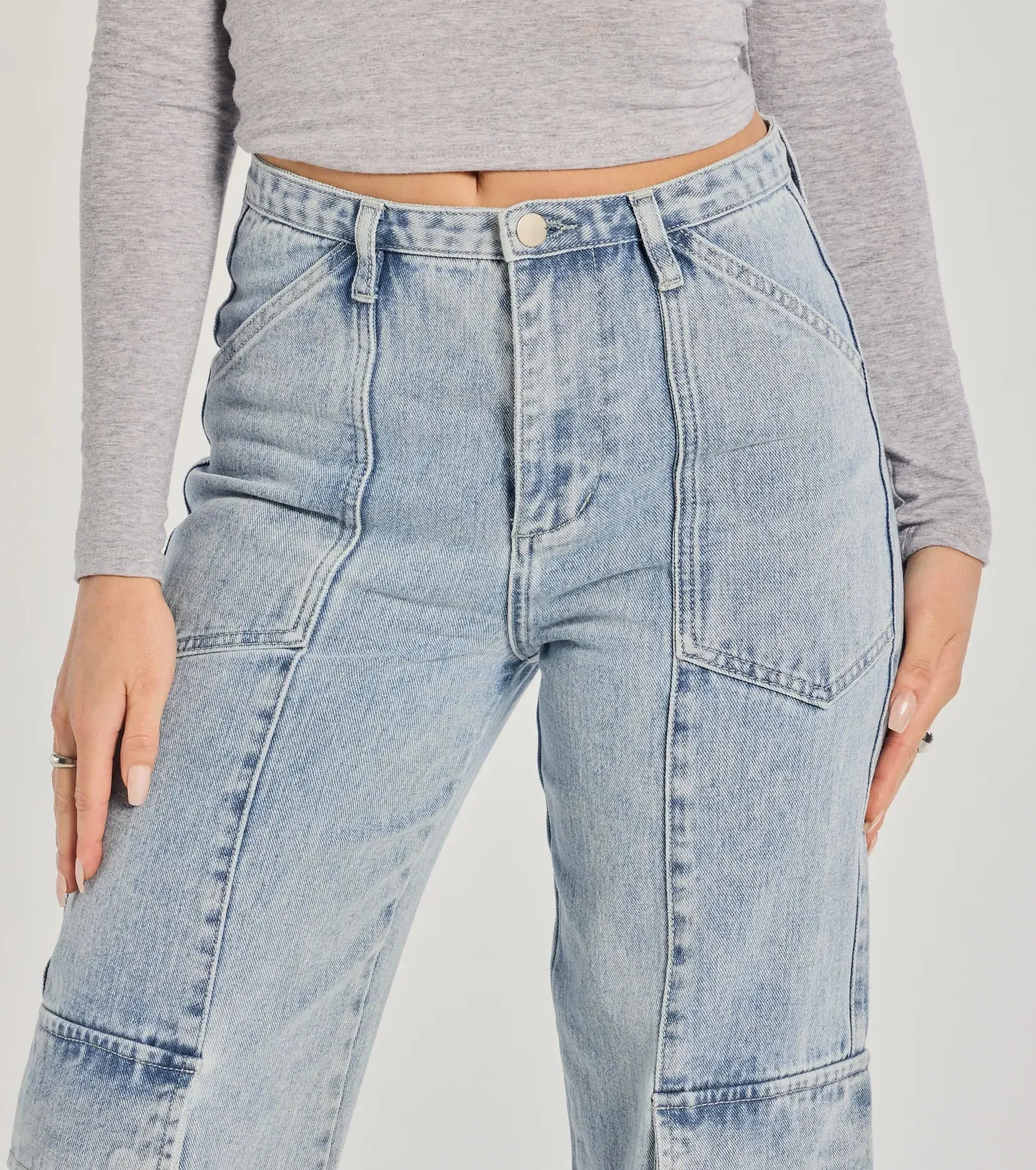 Streetwear Vibe High-Rise Cargo Denim Jeans sold by Windsor product image thumbnail 3