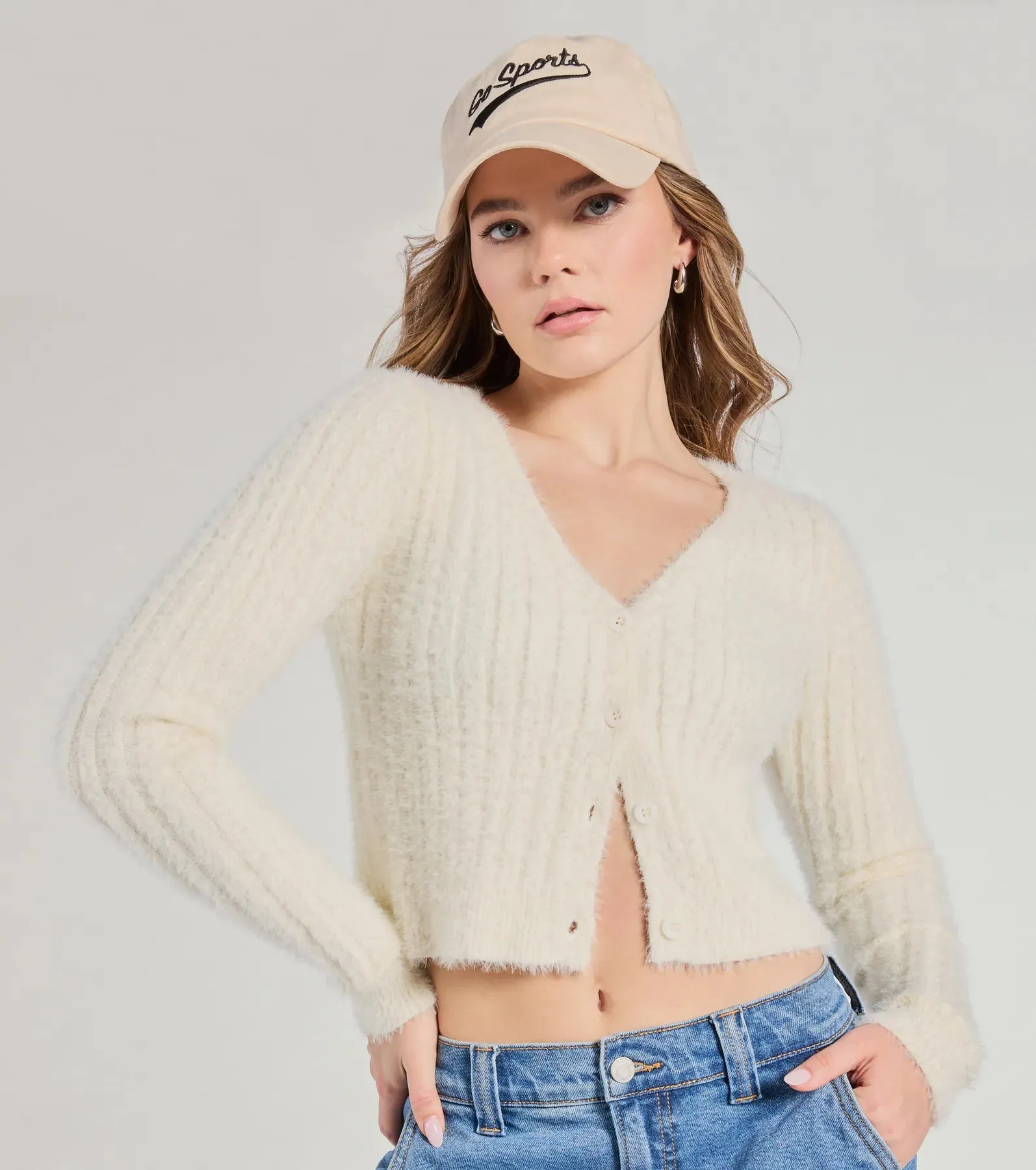 Adorably Cozy Eyelash Knit Button-Down Cardigan sold by Windsor product image thumbnail 4