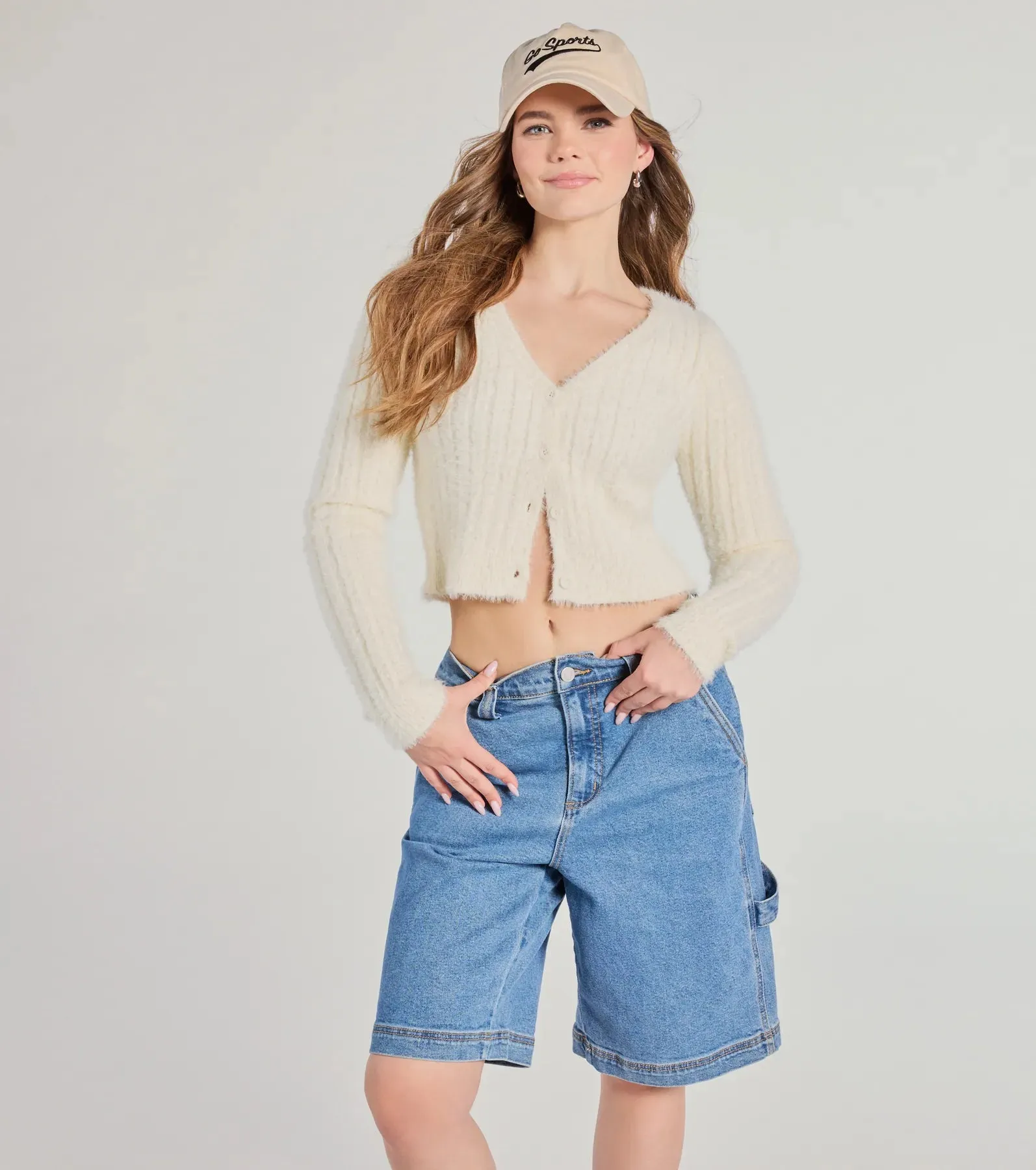 Adorably Cozy Eyelash Knit Button-Down Cardigan sold by Windsor