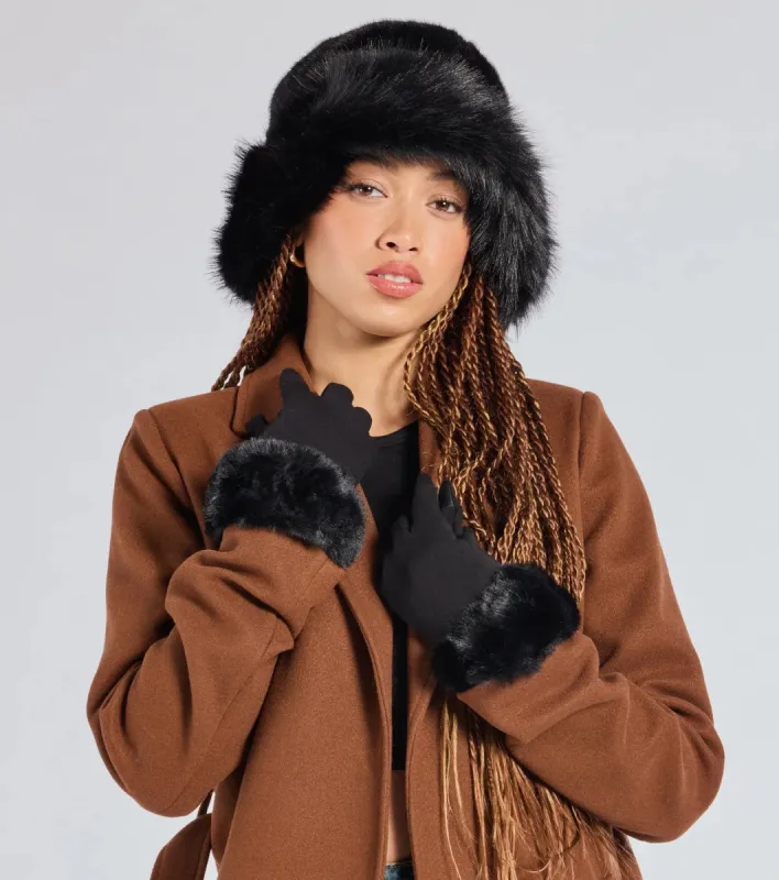 Luxe In The Chill Faux Fur Bucket Hat sold by Windsor