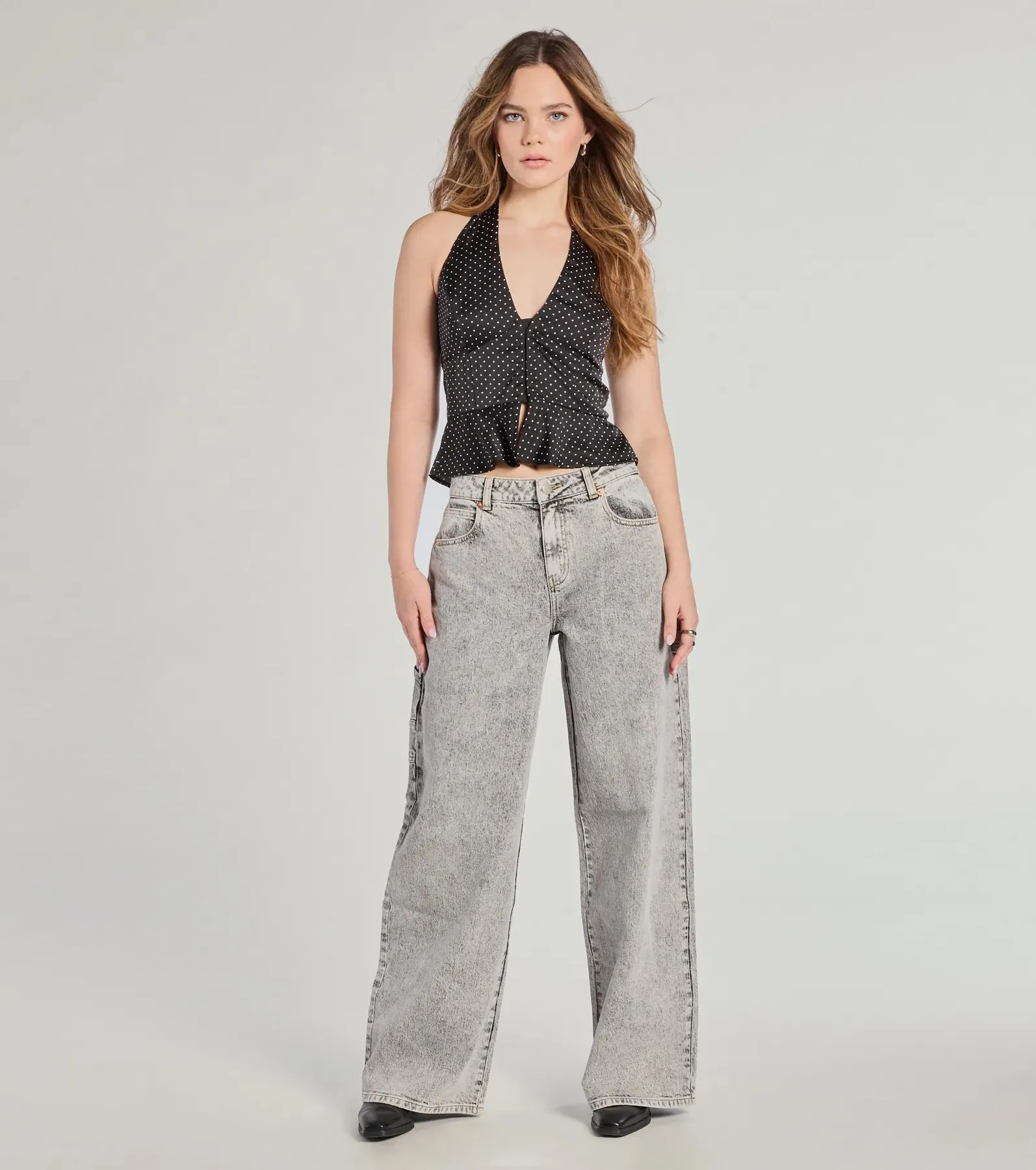 Totally Edgy Mid-Rise Wide-Leg Denim Jeans sold by Windsor