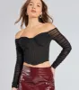 Downtown Looks Long Sleeve Mesh Bustier sold by Windsor