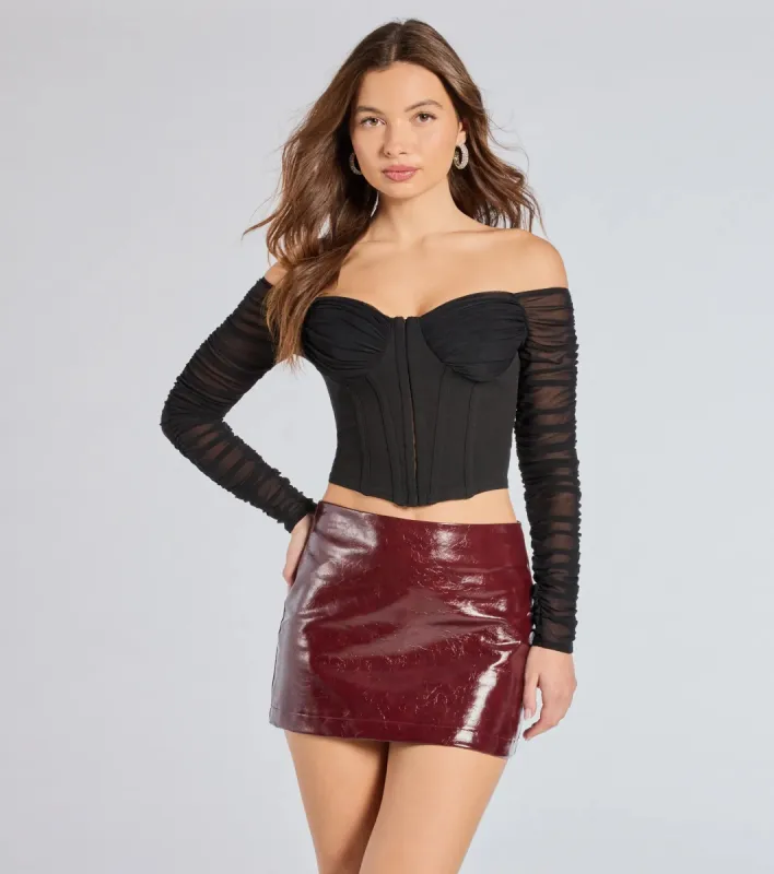 Downtown Looks Long Sleeve Mesh Bustier sold by Windsor