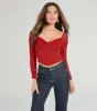 Downtown Looks Long Sleeve Mesh Bustier sold by Windsor