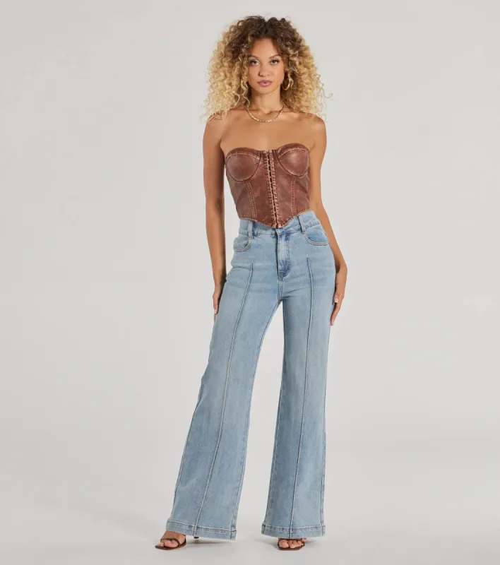 Stylish Refresh High-Rise Wide-Leg Denim Jeans sold by Windsor
