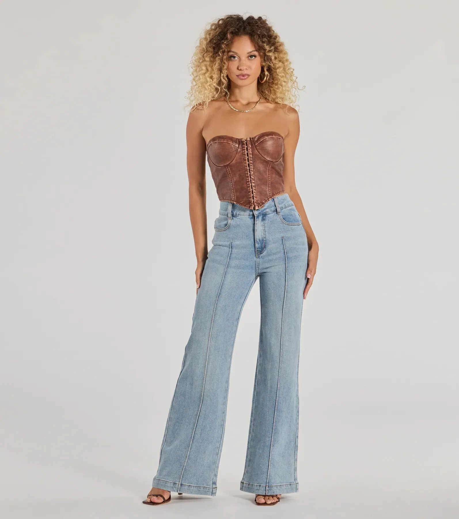 Stylish Refresh High-Rise Wide-Leg Denim Jeans sold by Windsor