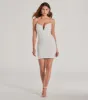 Glitzy Glimmer Rhinestone And Pearl Bodycon Mini Dress sold by Windsor