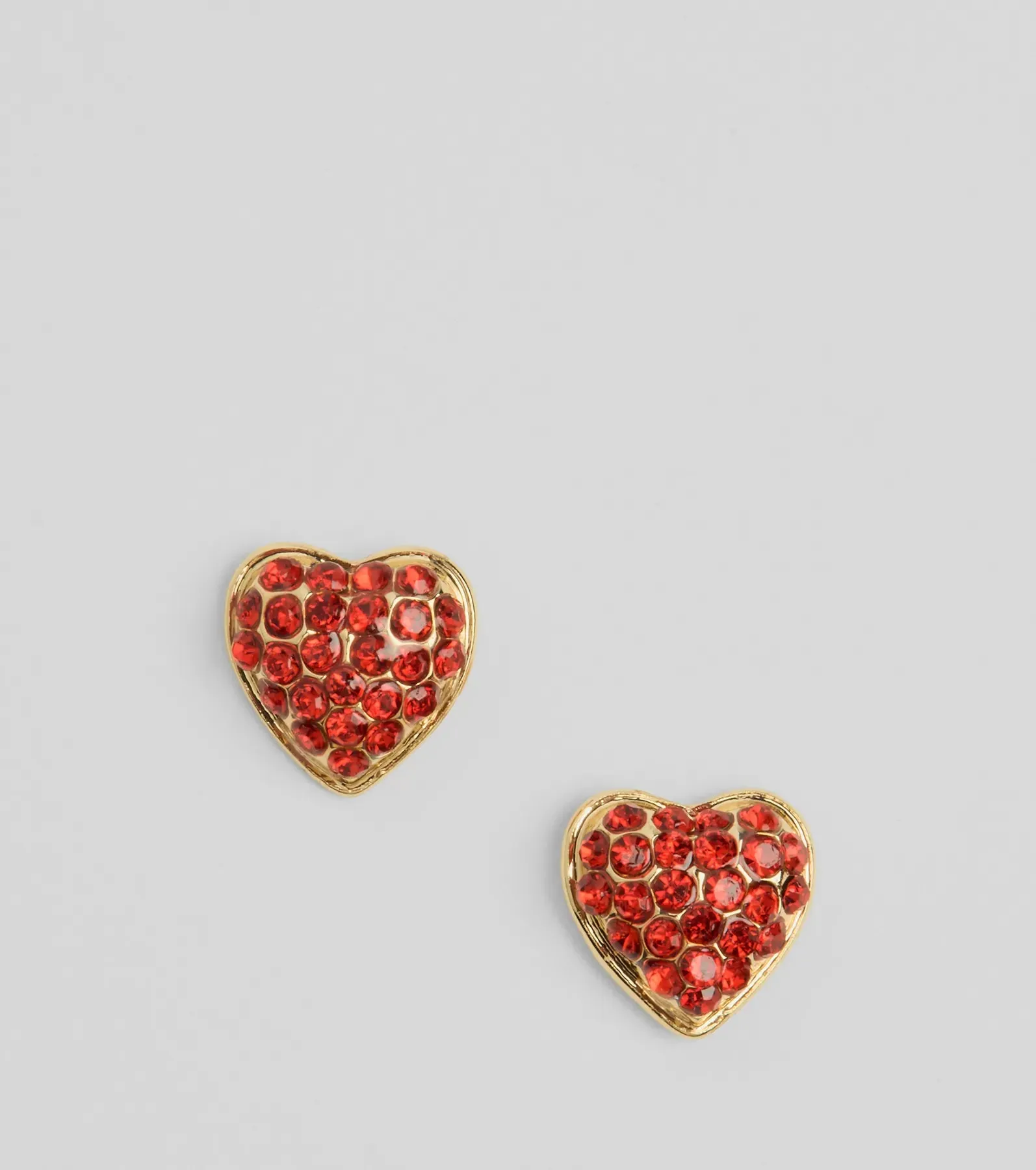 Searching For Love Heart Rhinestone Stud Earrings sold by Windsor