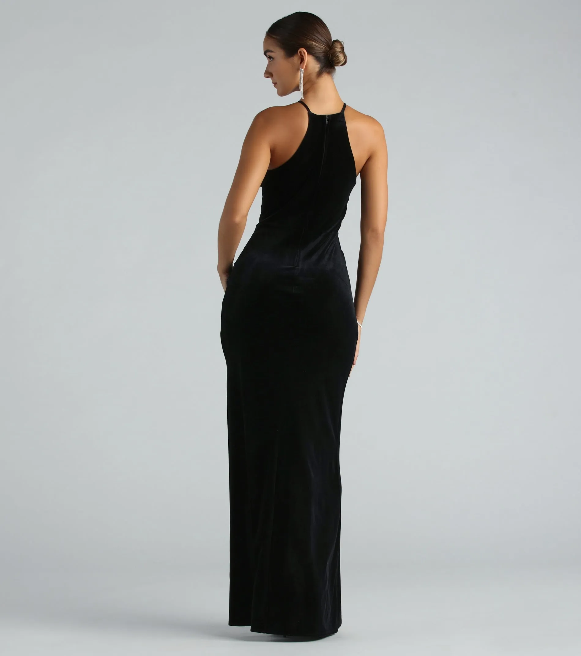 Marcela Formal Velvet High Neck Long Dress sold by Windsor product image thumbnail 2