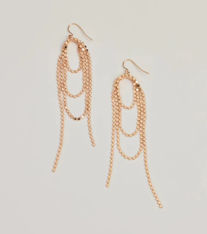 Trendy Statement Beaded Chain Drop Earrings sold by Windsor