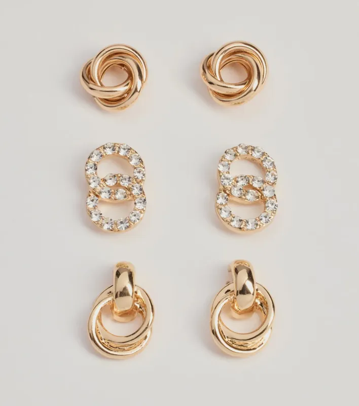 Glam Deets Stud And Drop Earrings Set sold by Windsor