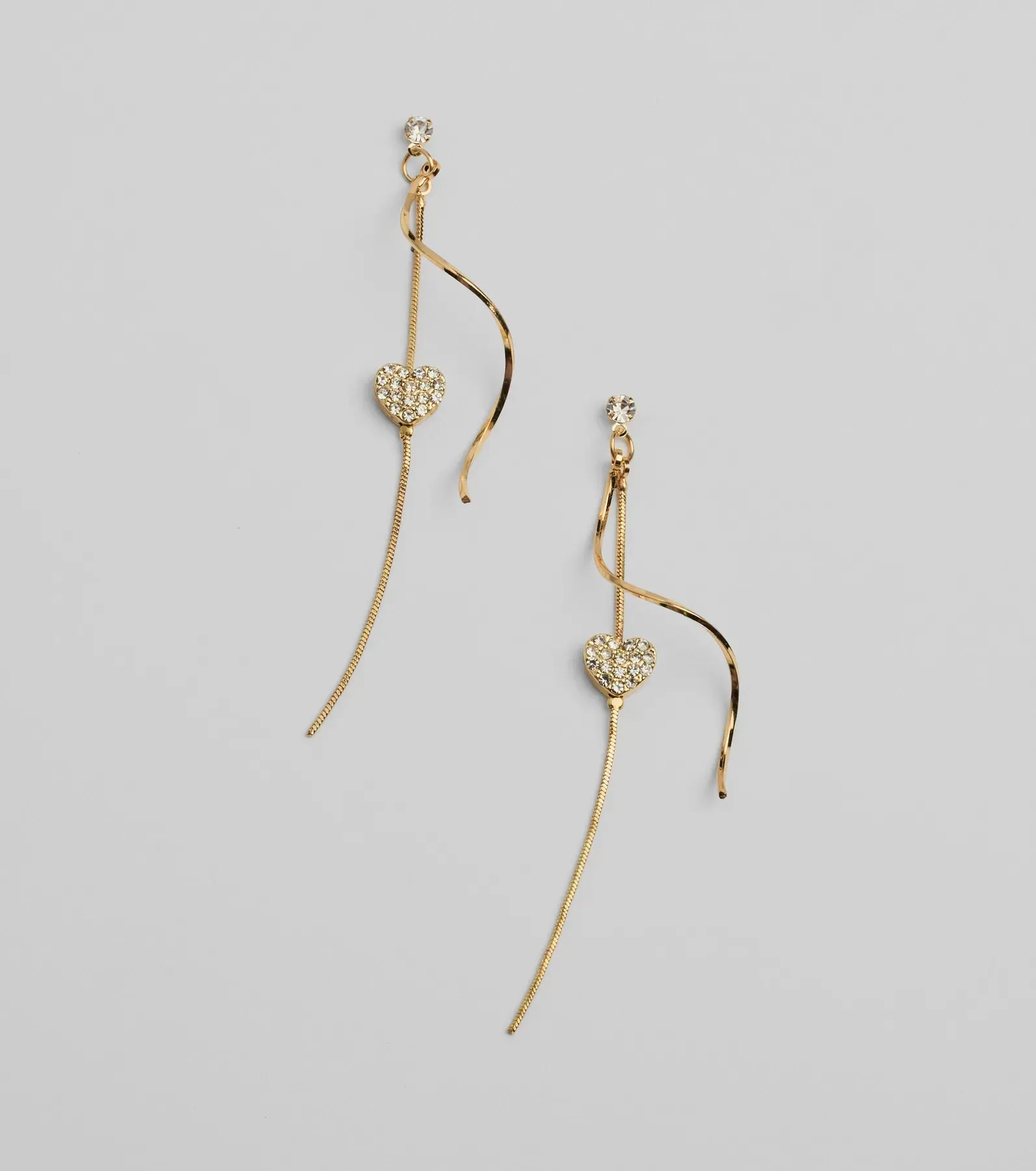 Show Love Heart Rhinestone Twist Earrings sold by Windsor