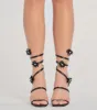 Shiny Chic Beaded Flower Spiral Strap Stiletto Heels sold by Windsor