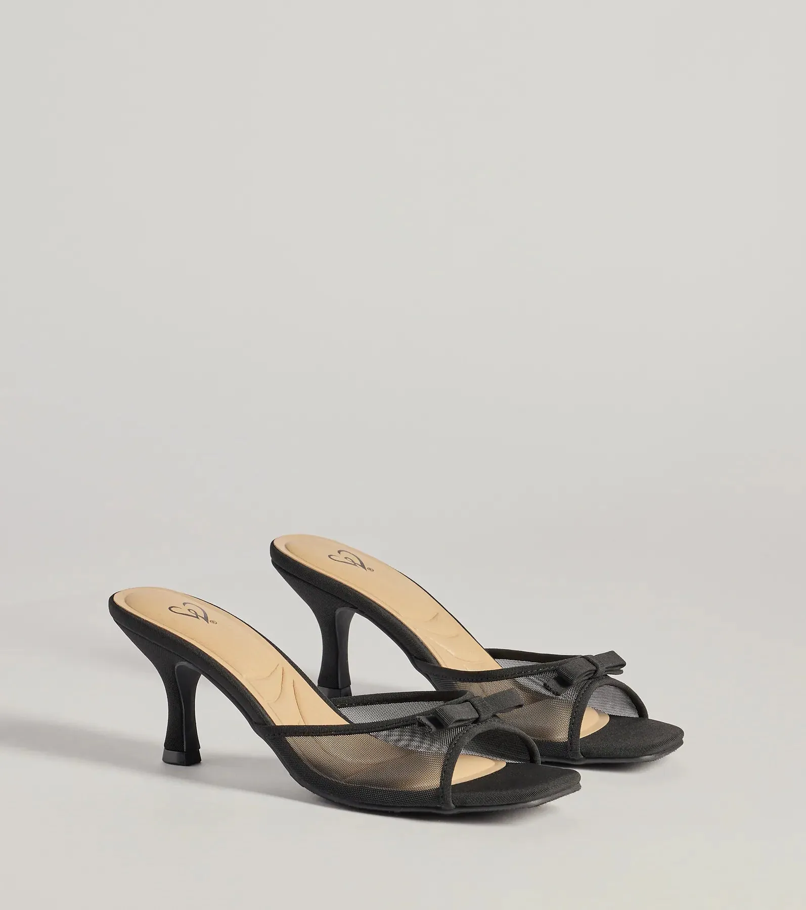 Adorable Bow Mesh Strap Stiletto Mules sold by Windsor