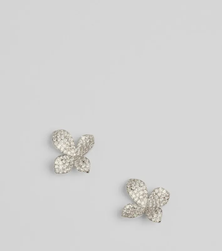 Flourishing Flower Rhinestone Stud Earrings sold by Windsor