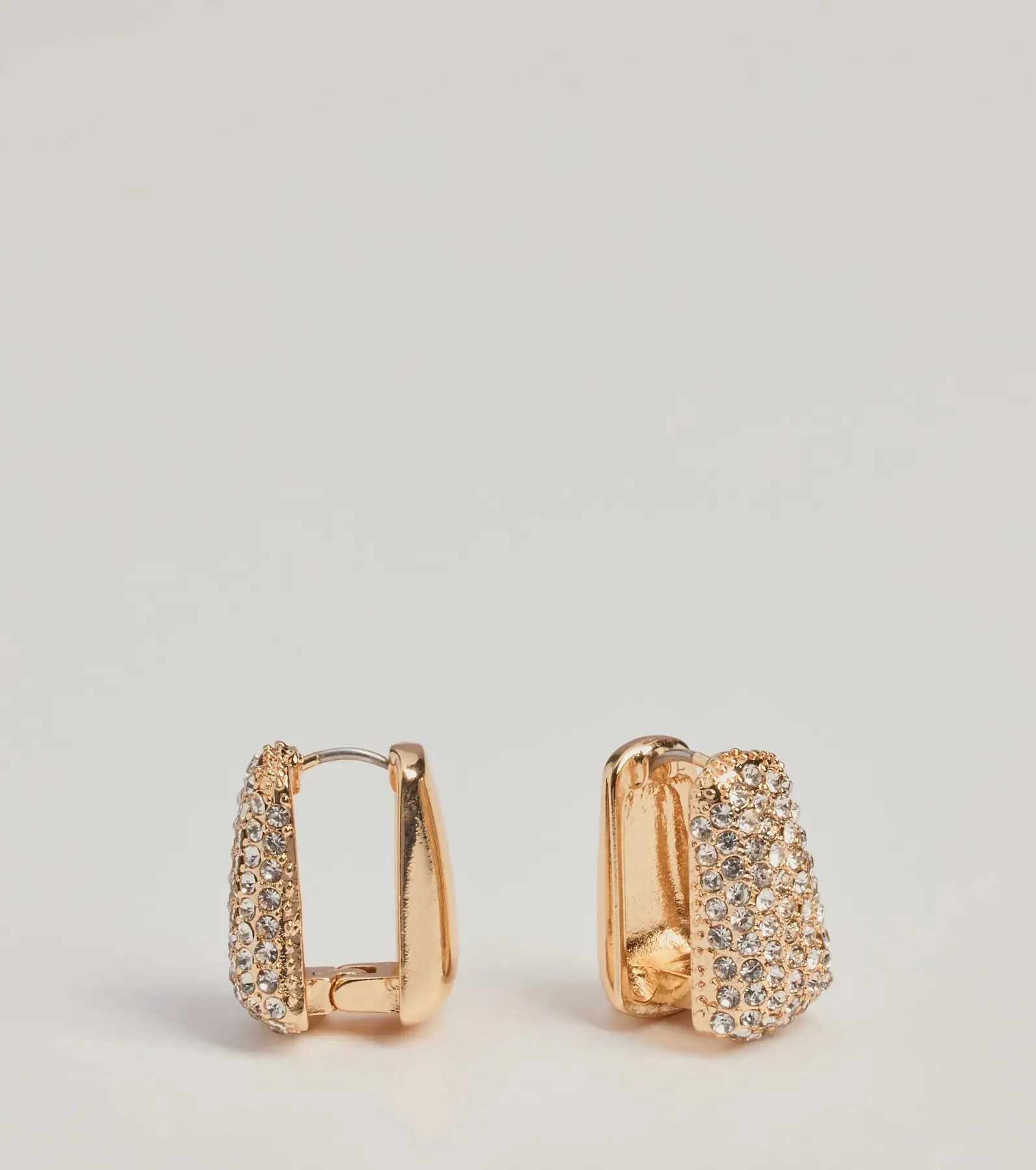 Statement Rhinestone Huggie Earrings sold by Windsor