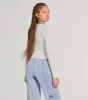 Made The Cutout Long Sleeve Sweater Crop Top sold by Windsor